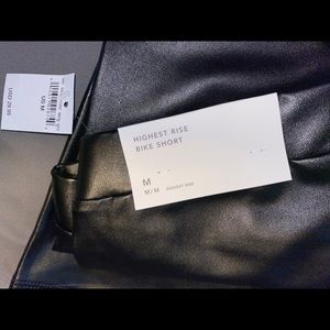 AE Faux leather biker shorts